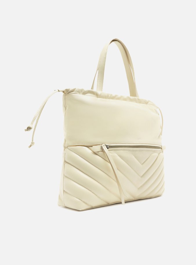 Bolsa Tote Off-White Couro Grande Matelassê Bolso