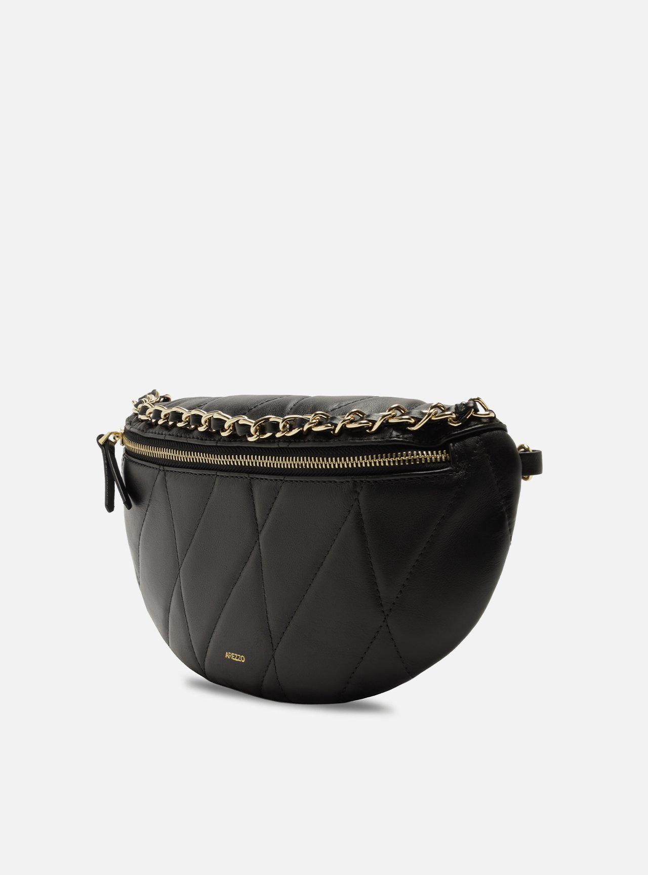 Bolsa Tiracolo Preta Couro Média Corrente — foto 2