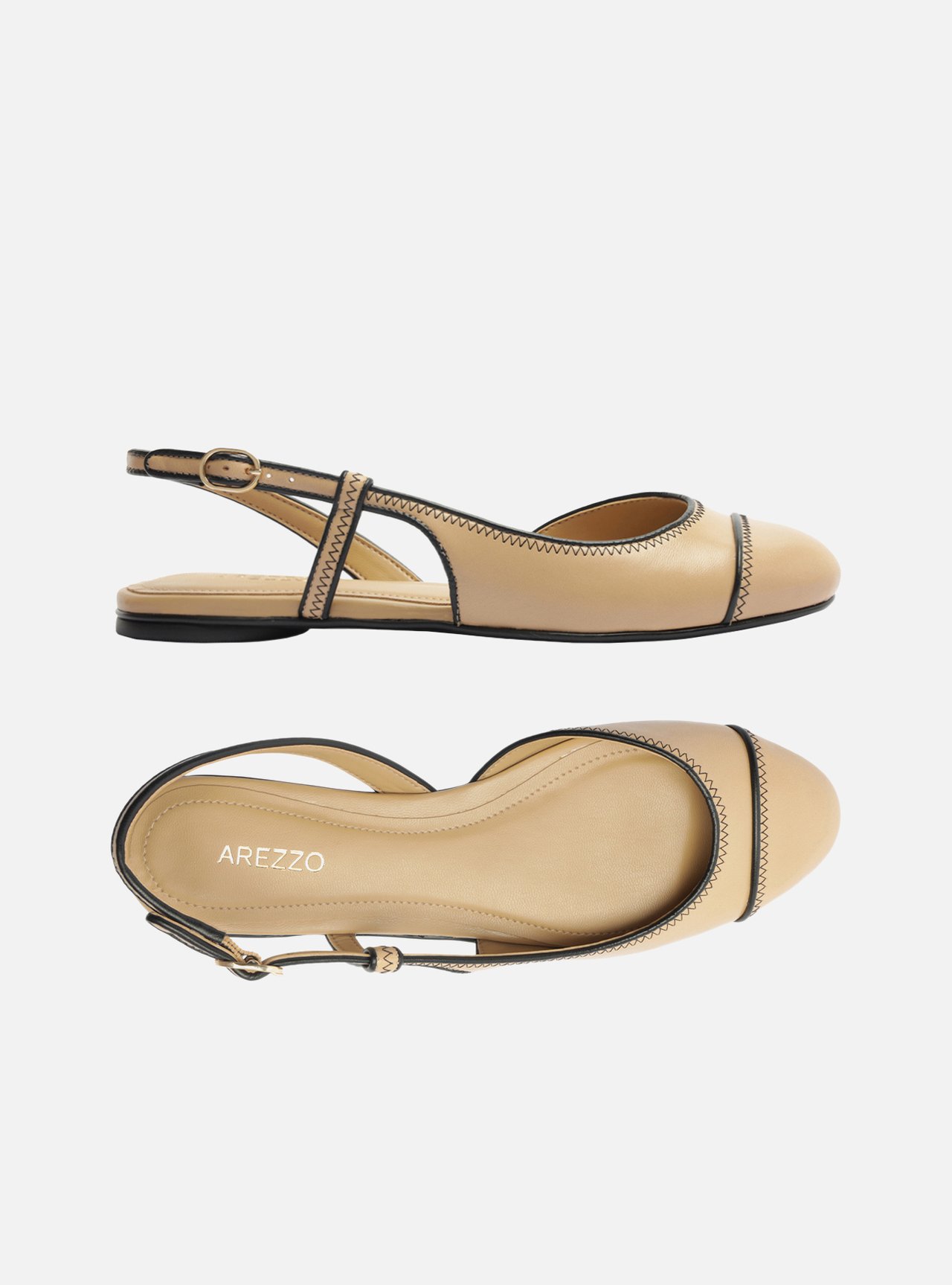 Sapatilha Nude Bico Redondo Fivela Slingback — foto 5
