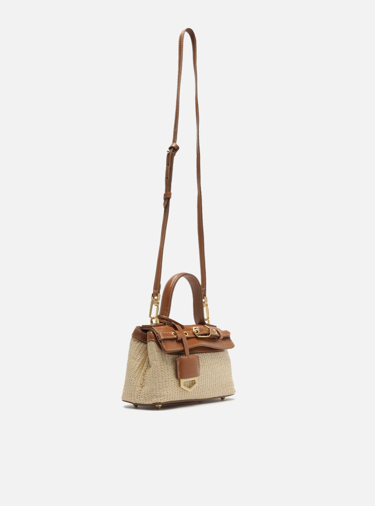 Bolsa Tiracolo Marrom Ráfia Victória Pequena — foto 5