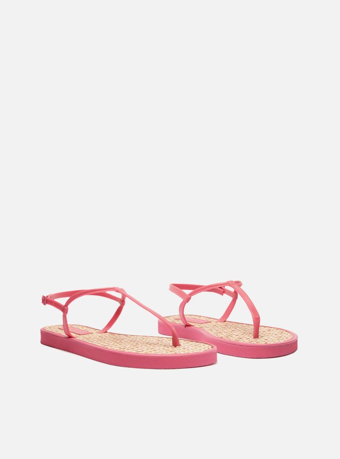 Sandália Rasteira Rosa Slim Tramada Brizza