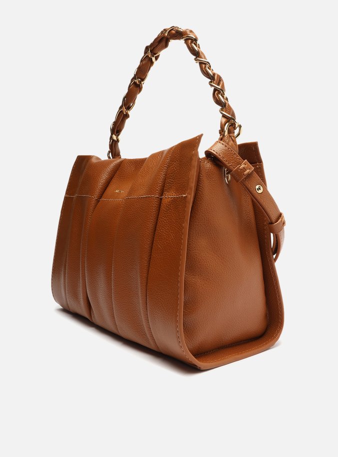 Bolsa Tote Marrom Couro Milano Média Alça