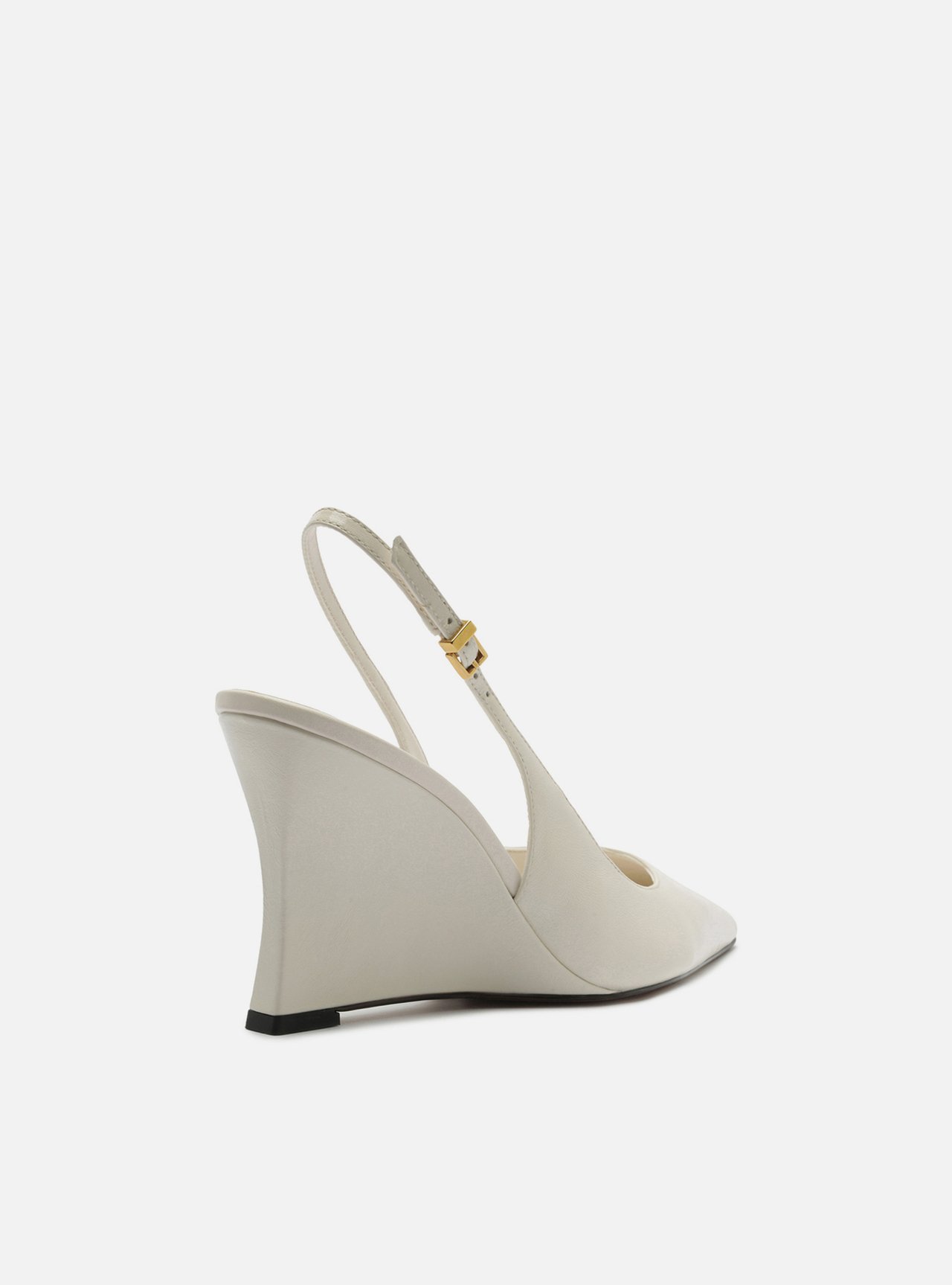 Scarpin Branco Couro Anabela Slingback — foto 3