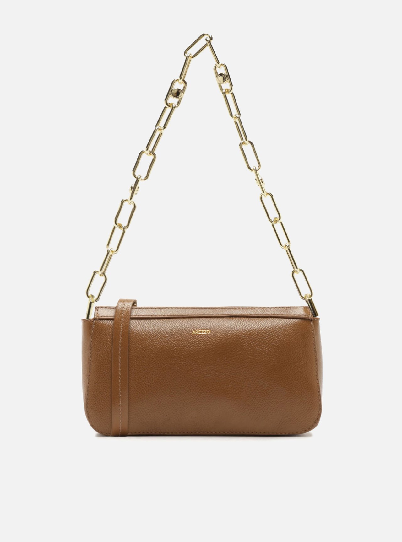 Bolsa Shoulder Marrom Couro Média Corrente — foto 3
