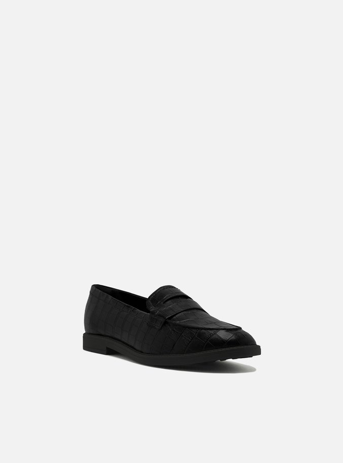 Mocassim Preto Fechado Croco