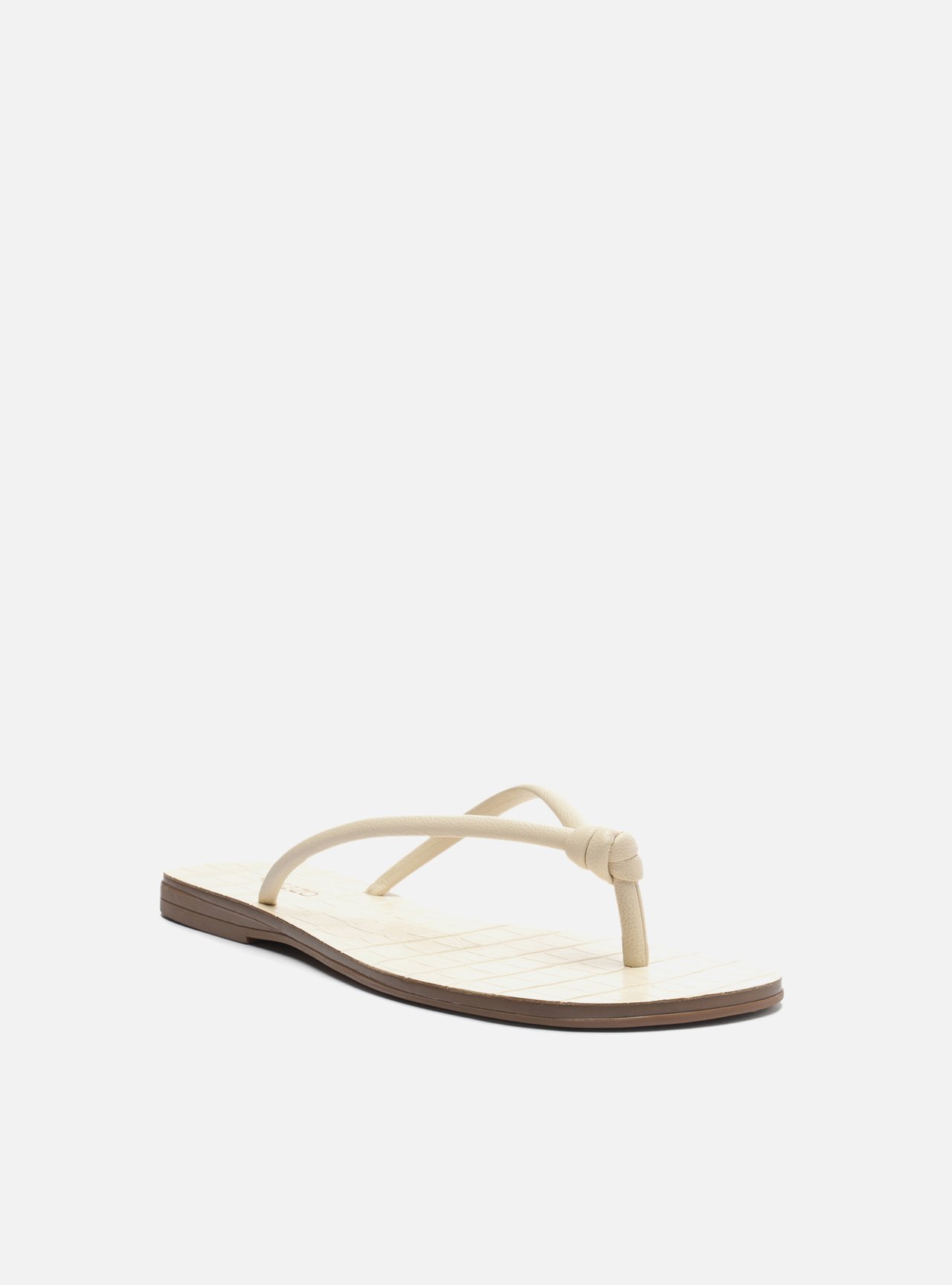 Sandália Rasteira Off-White Couro Croco — foto 2