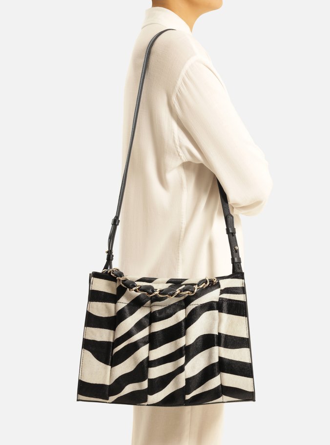 Bolsa Tote Animal Print Zebra Milano Grande