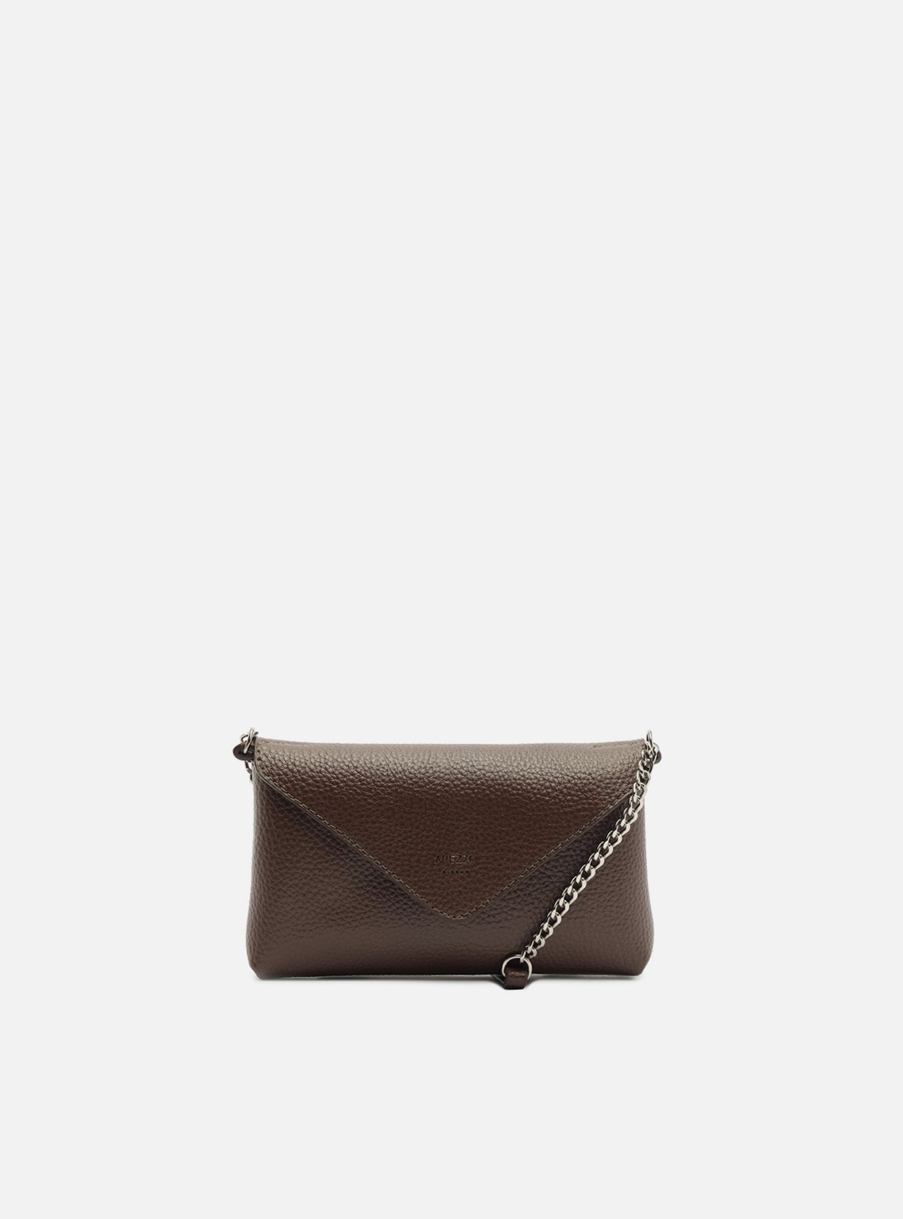 Bolsa Tiracolo Marrom Escura Giorno Pequena Envelope — foto 1