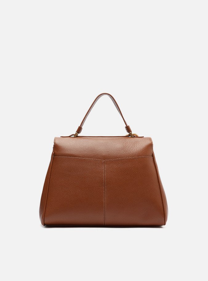 Bolsa Satchel Caramelo Couro Média Lenço