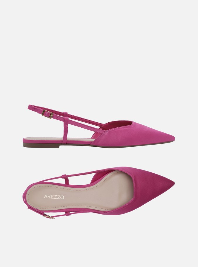 Sapatilha Rosa Tecido Bico Fino