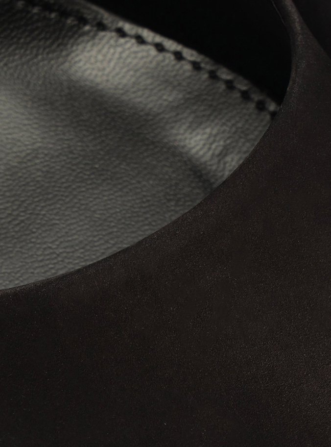 Scarpin Nobuck Salto Fino Preto