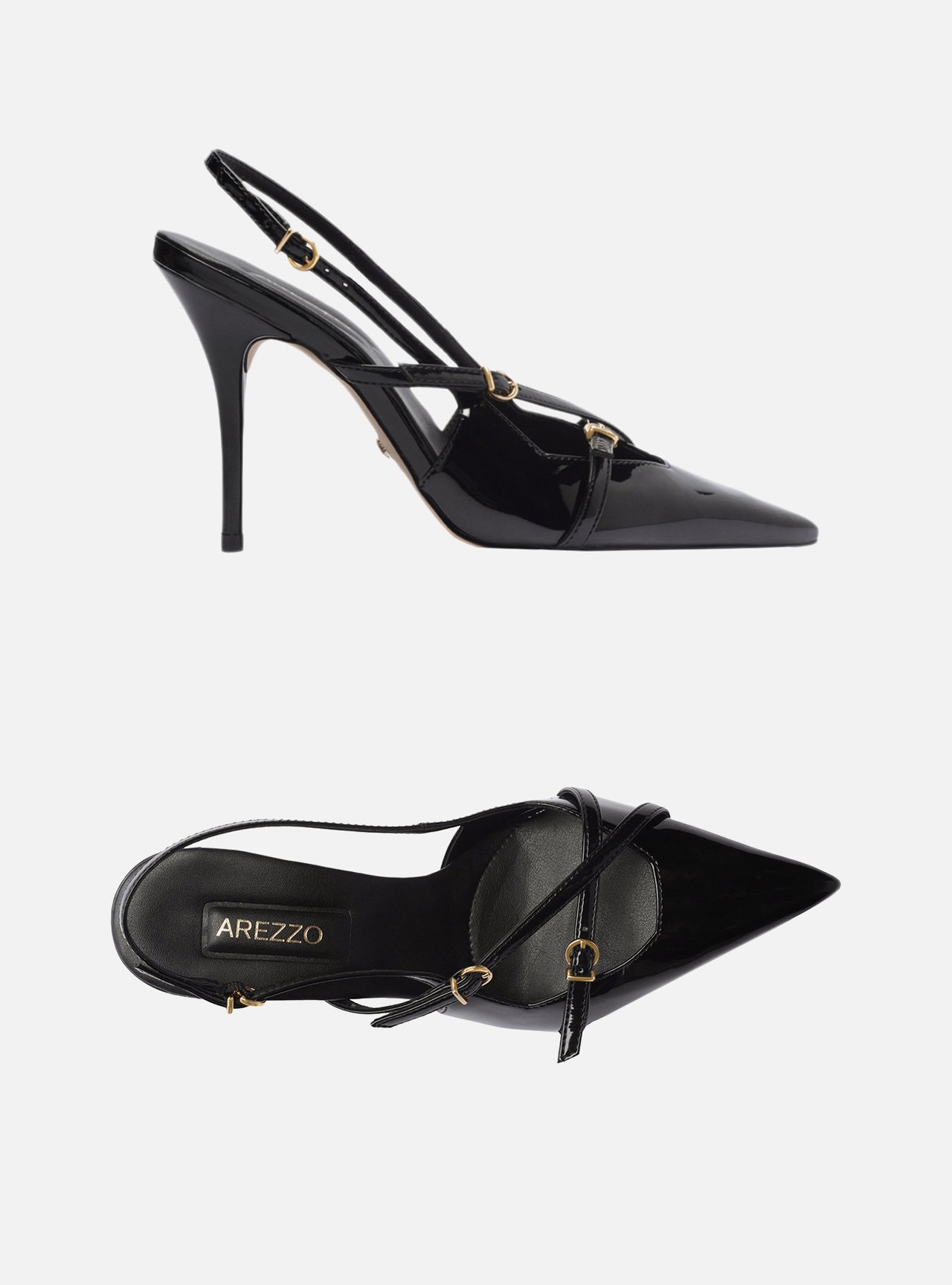 Scarpin Preto Verniz Salto Alto Slingback Amélia — foto 6