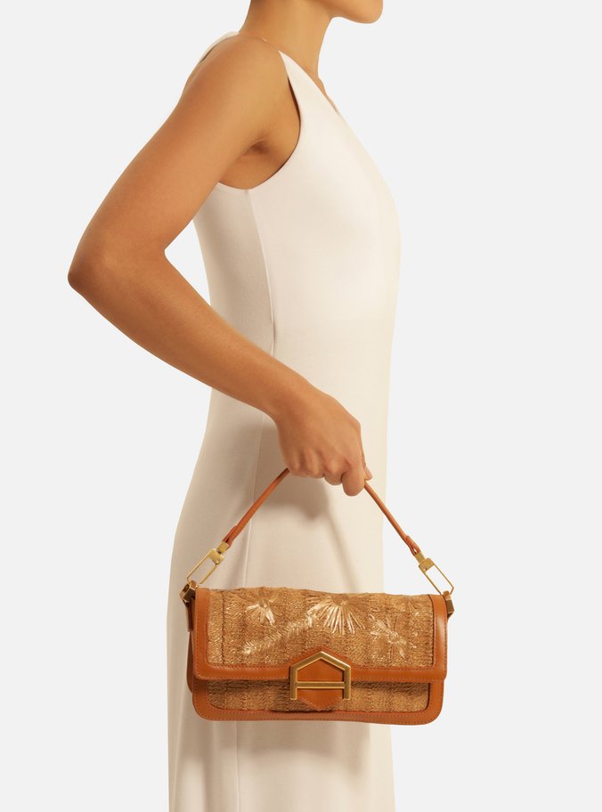 Bolsa Tiracolo Marrom Couro A001 Natural Média