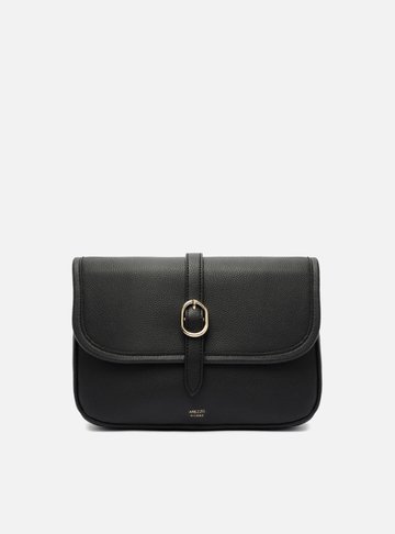 Bolsa Tiracolo Preta Média Fivela