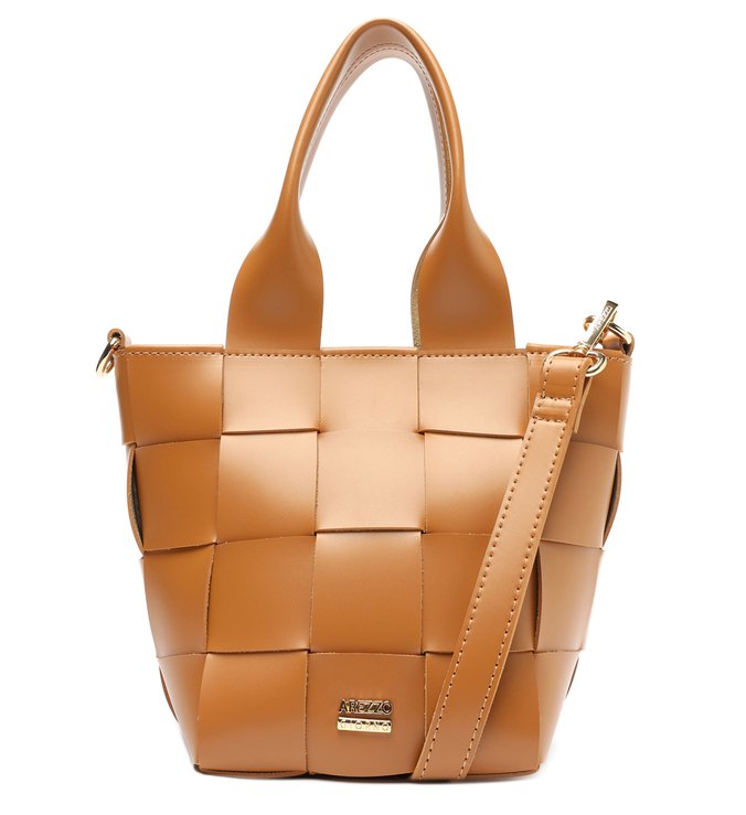 Bolsa Tote Marrom Pequena Tramada