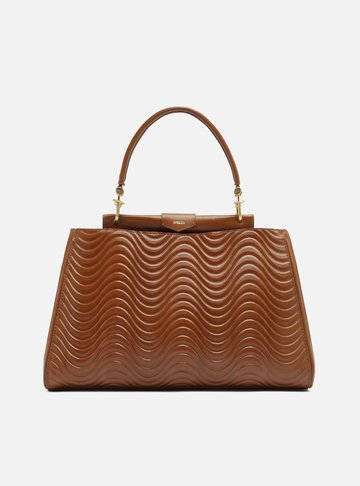 Bolsa Tote Marrom Couro Wave Grande