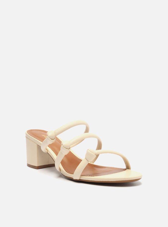 Sandália Off-White Salto Bloco Tiras Nós
