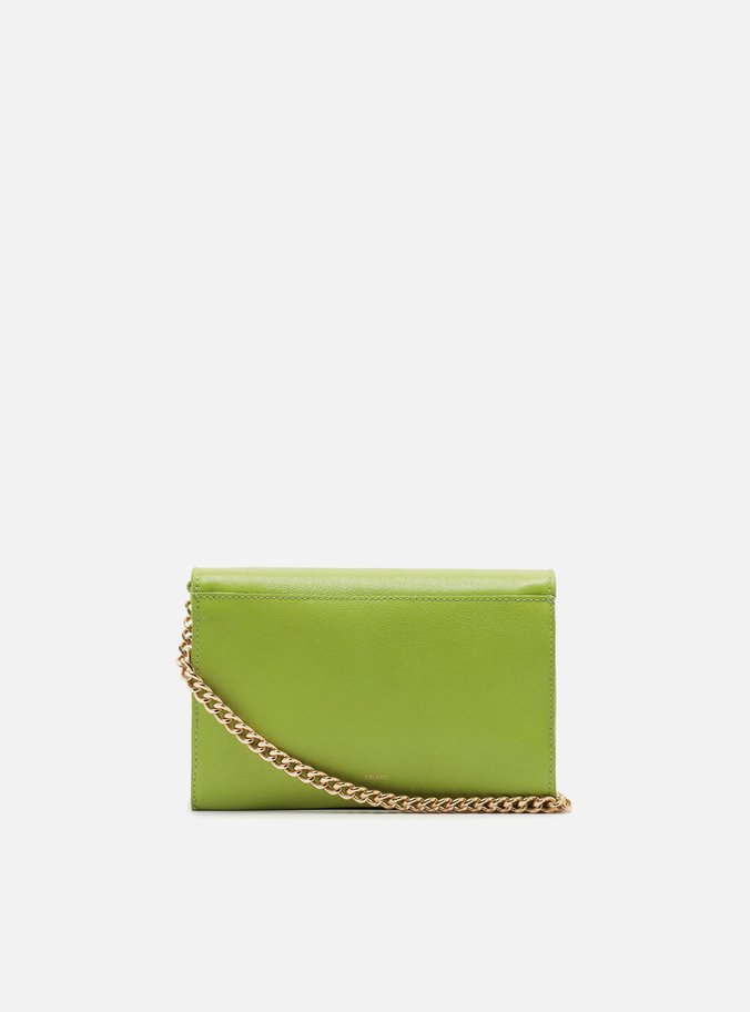 Bolsa Tiracolo Verde Couro Pequena Metais
