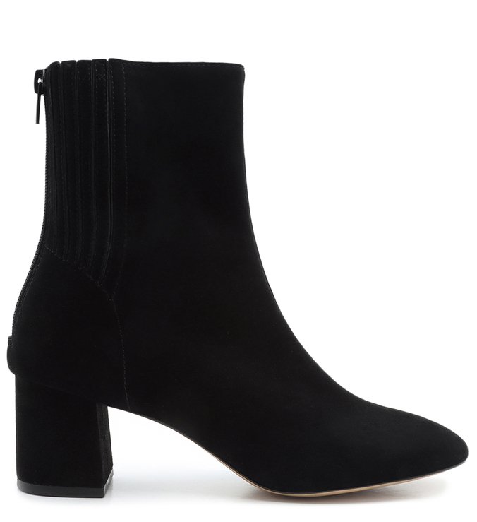 Bota Nobuck Salto Bloco Cano Curto Preta