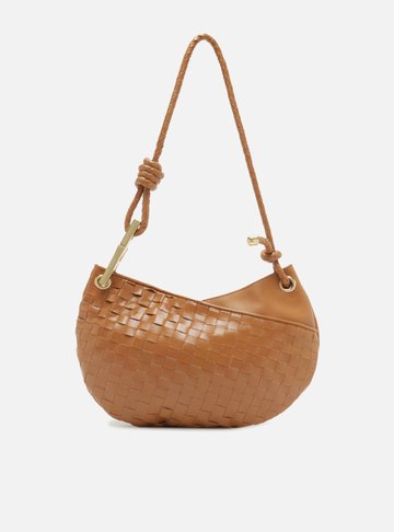 Bolsa Tiracolo Marrom Couro Média Maia Tressê