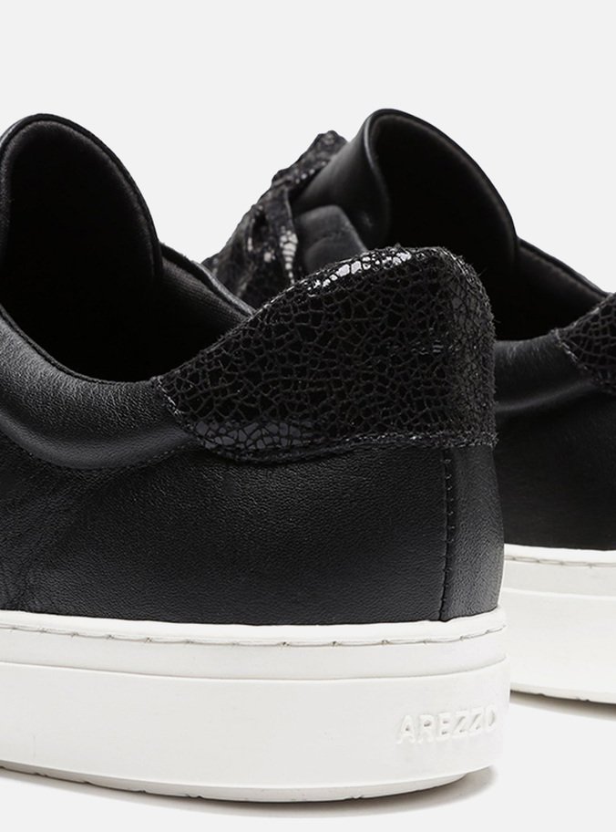 Tênis Slip On Preto Couro ZZ Girl Nó Grafite