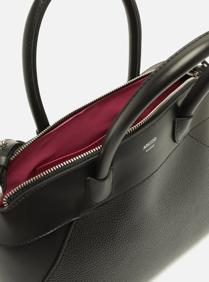 Bolsa Tote Preta Grande Mix Texturas