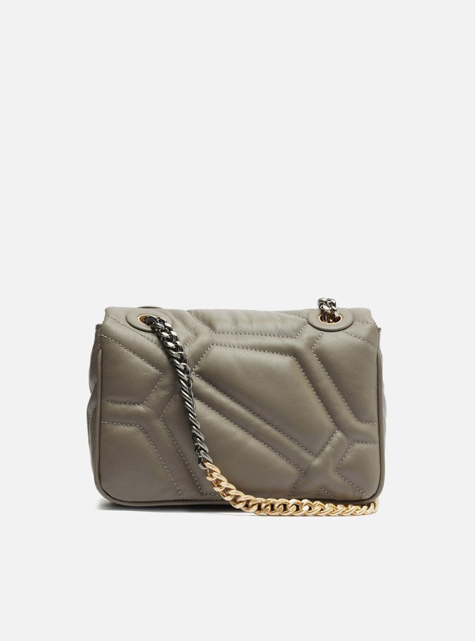 Bolsa Tiracolo Cinza Couro Emma Média