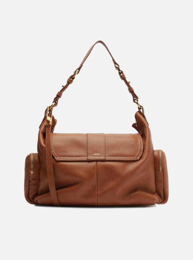Bolsa Hobo Marrom Couro Grande Bolsos