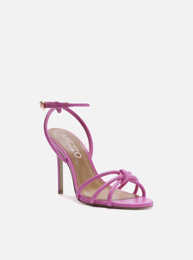 Sandália Rosa Salto Fino Custom Anklet