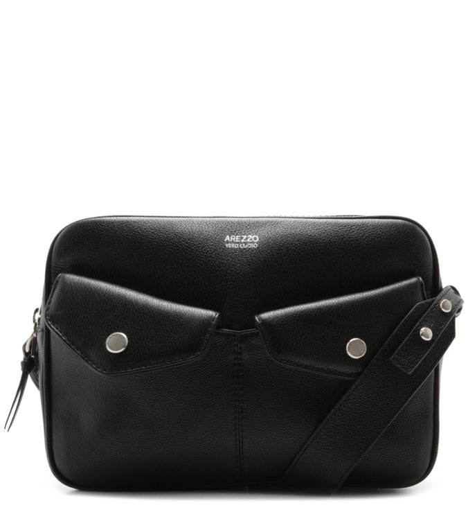 Bolsa Tiracolo Couro Júlia Média Preta
