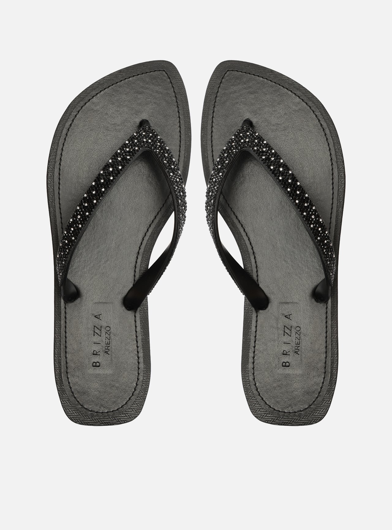 Chinelo Preto Brilho Bico Redondo — foto 1