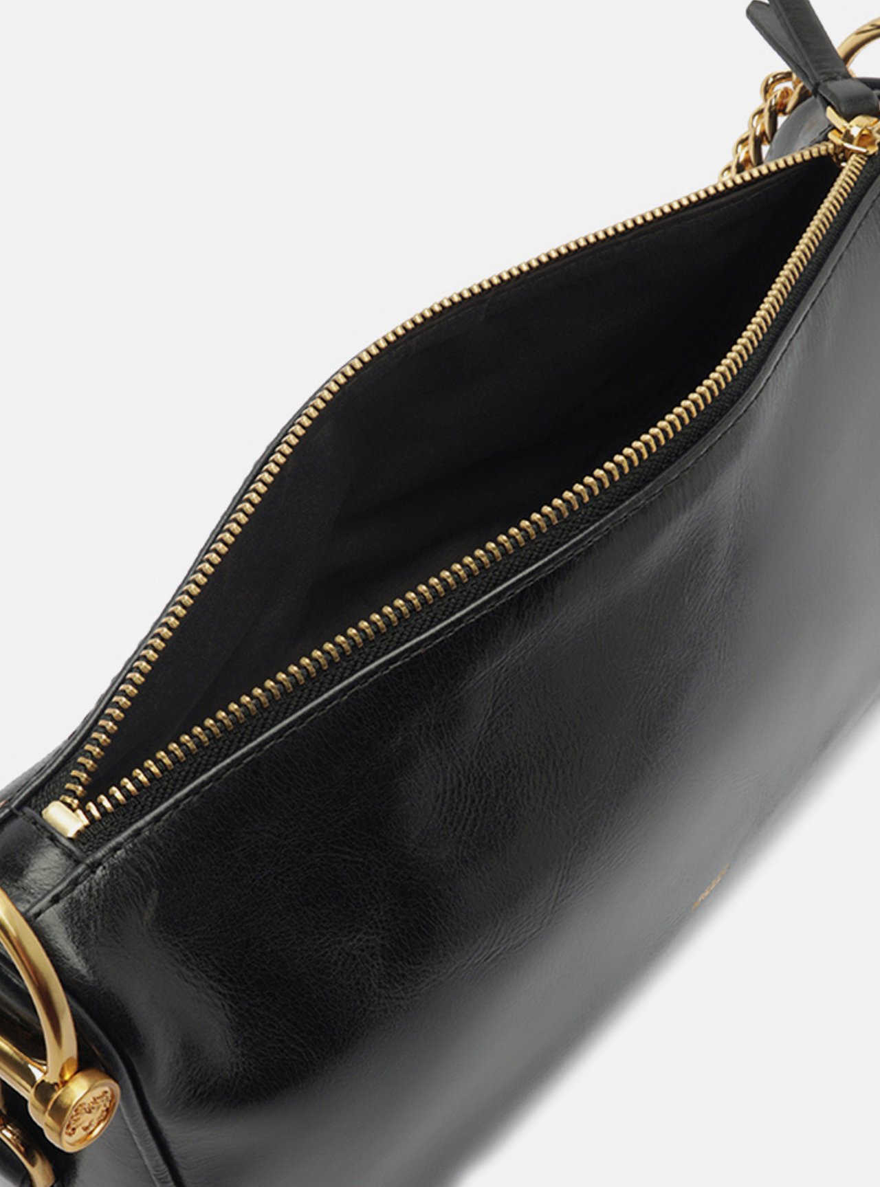 Bolsa Shoulder Preta Couro Média Corrente — foto 4