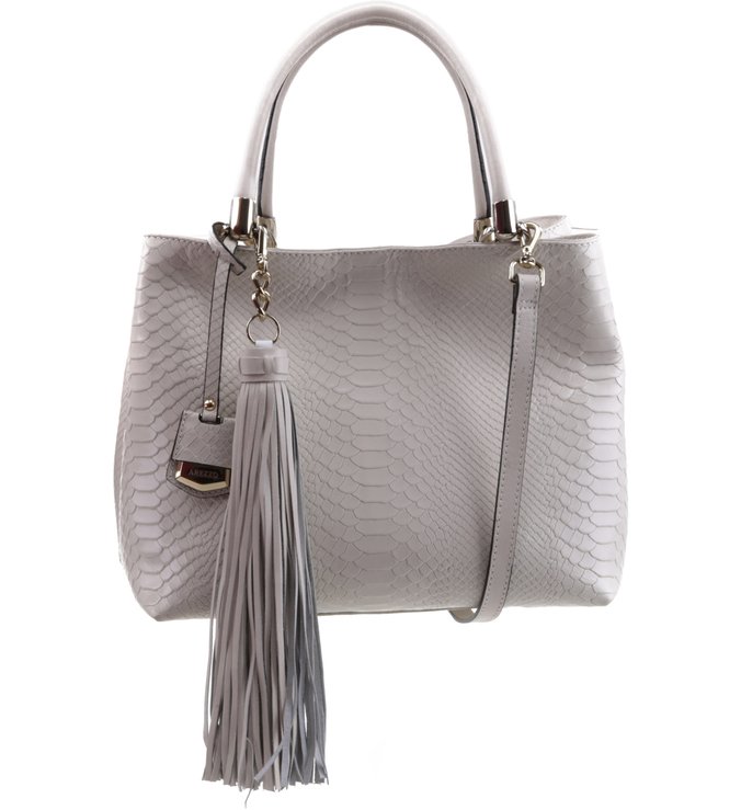 Bolsa Satchel Taty Snake Off-White