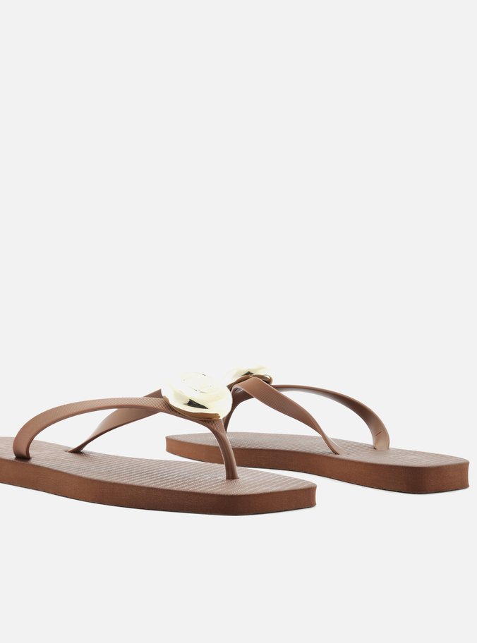Chinelo de Dedo Marrom Square Tiras Largas