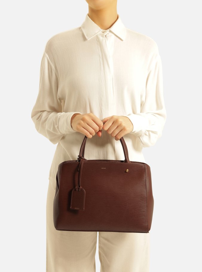 Bolsa Tote Marrom Couro Wave Bella Média