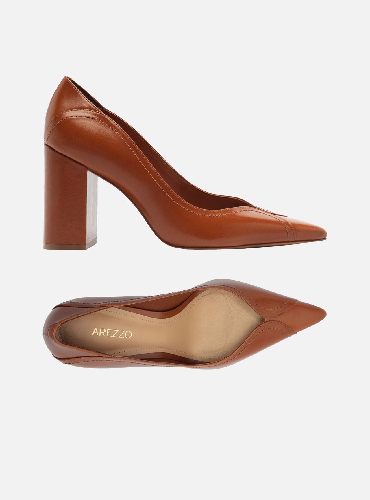 Scarpin Marrom Salto Bloco — foto 5