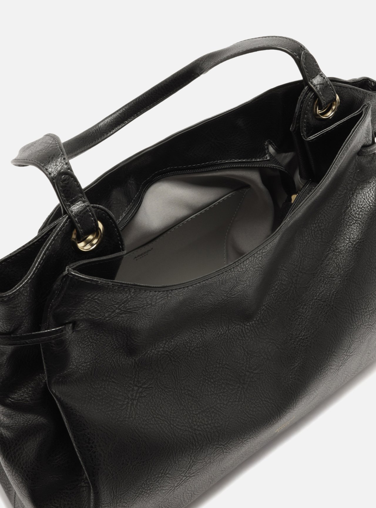Bolsa Hobo Preta Grande Franzida — foto 4