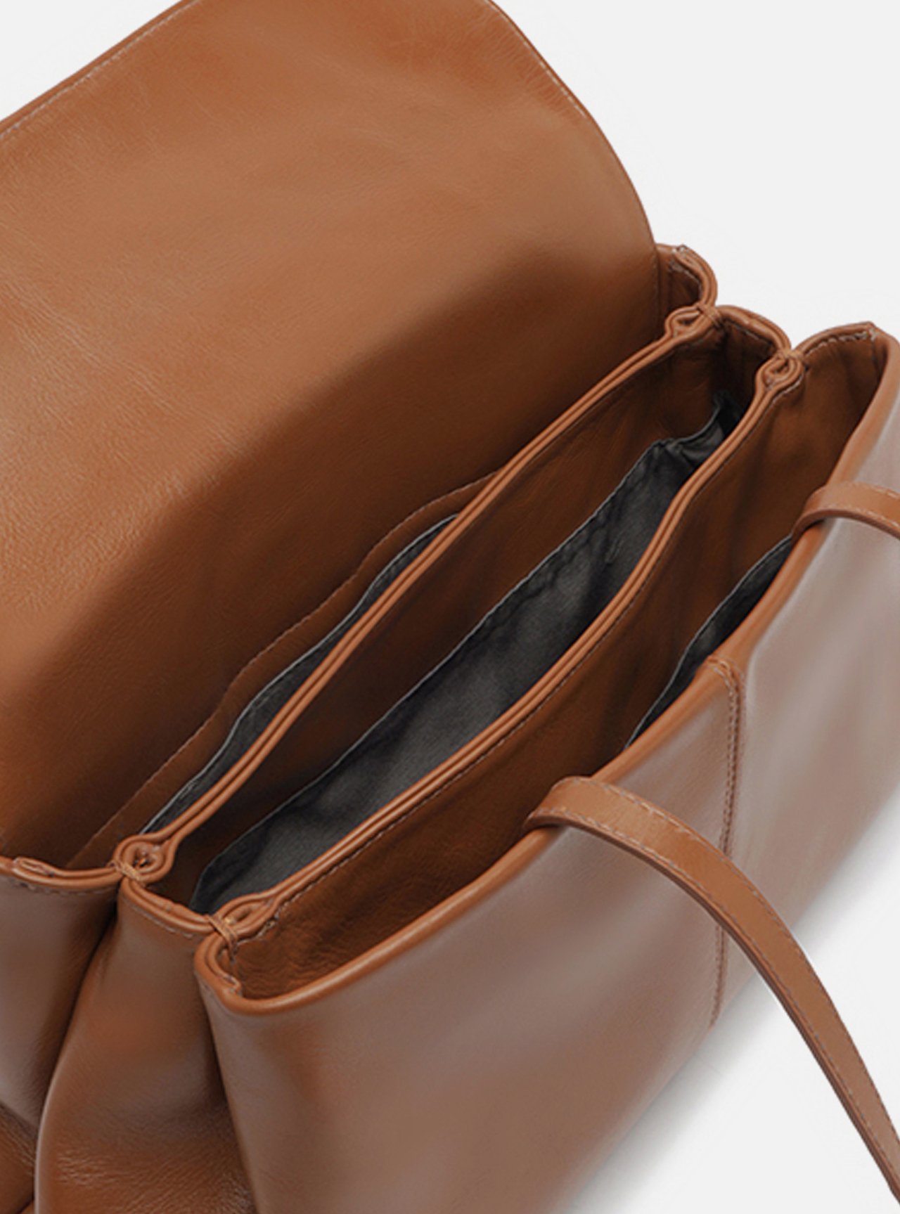 Bolsa Shopping Marrom Couro Média — foto 4