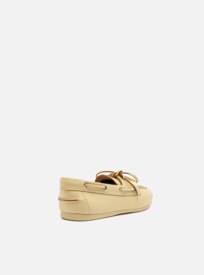 Mocassim Dockside Amarelo Couro Amarração
