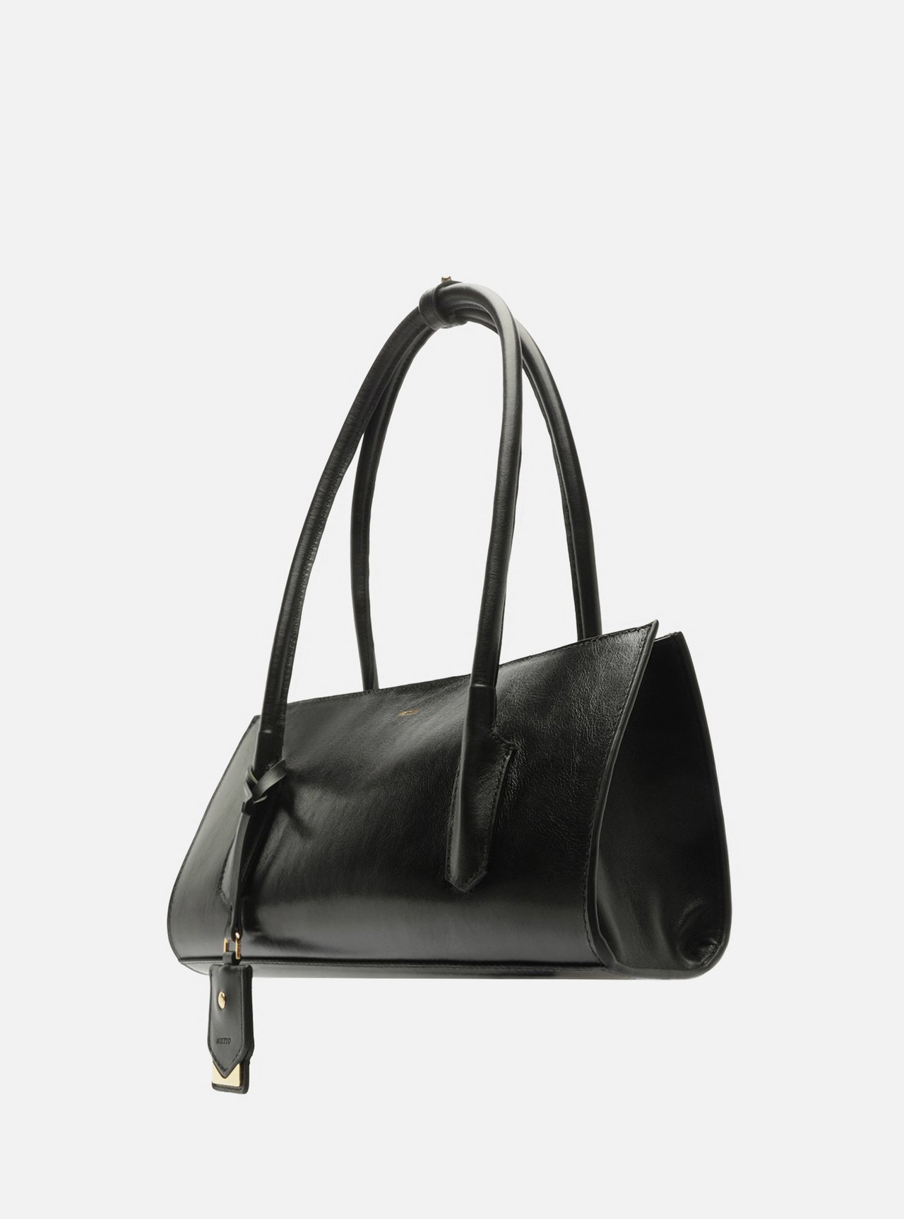 Bolsa Shoulder Preta Couro Média Alça Corrente — foto 9