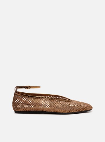 Sapatilha Bronze Tela Tira Ankle