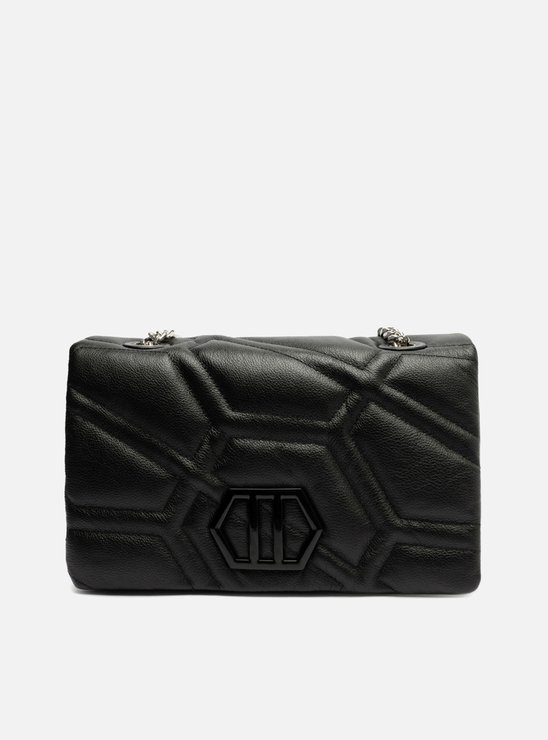 Bolsa Tiracolo Preta Couro Emma Média