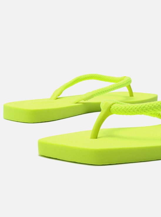 Chinelo Verde Lime Bico Quadrado Brizza Square Neon
