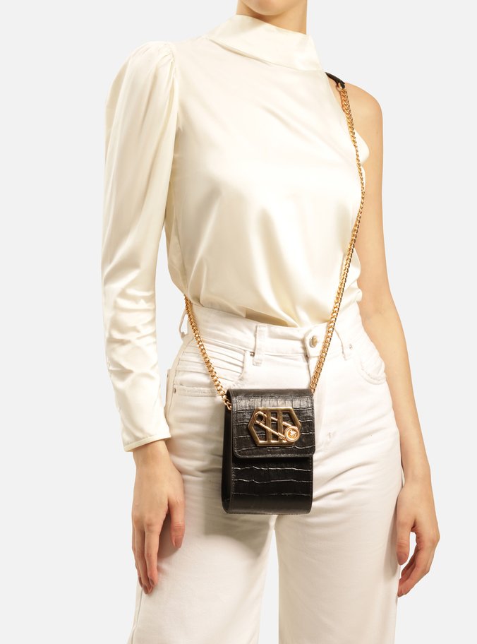 Mini Bag Preta Croco Porta-Celular Kopenhagen | Arezzo