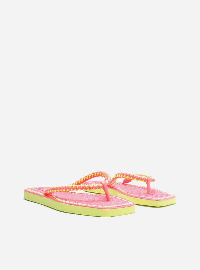 Chinelo de Dedo Multicolorido Square Crochê Brizza