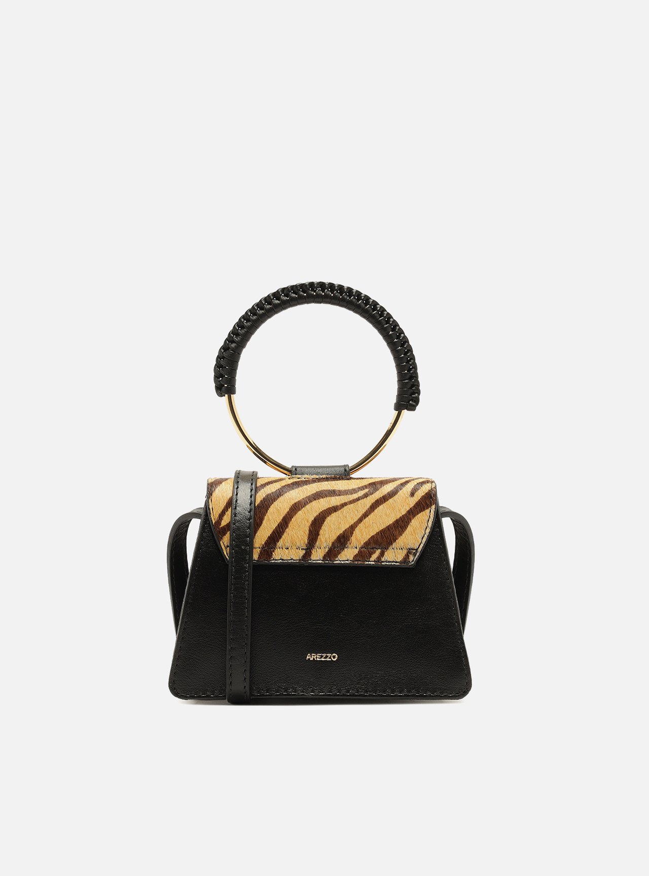 Bolsa Tiracolo Animal Print Couro Pequena — foto 3