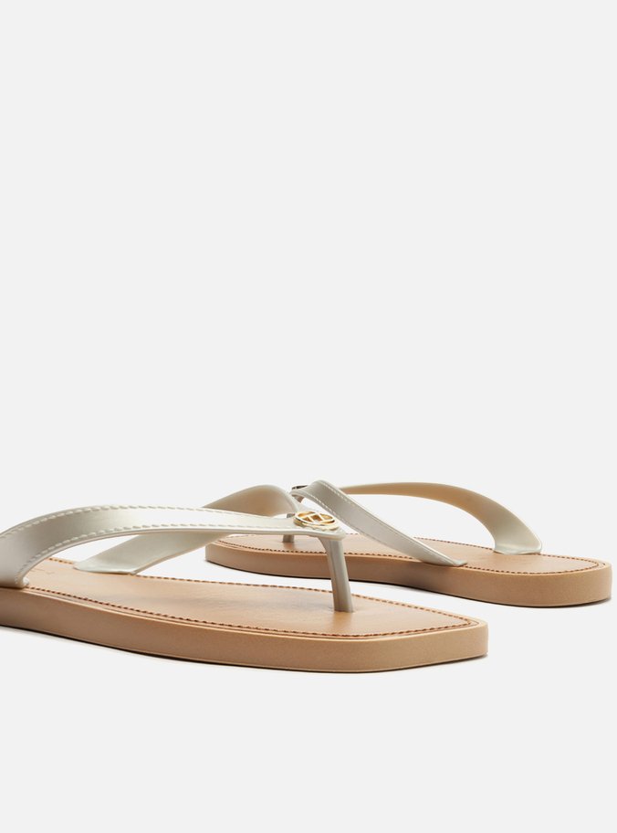 Chinelo de Dedo Prata Tira V Brizza