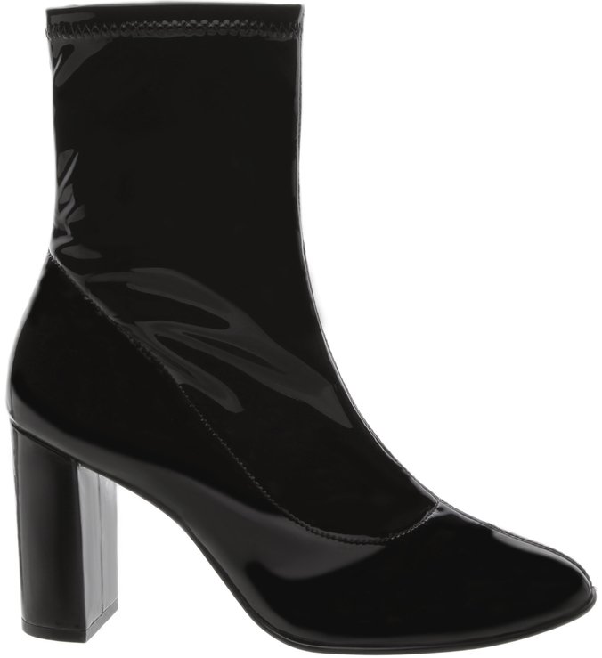 Skinny Boot Glossy Salto Bloco Alto Preta