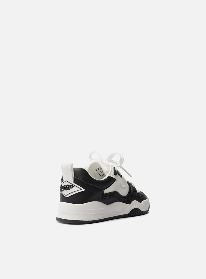 Tênis Branco Multimaterial Amarração Street Preto