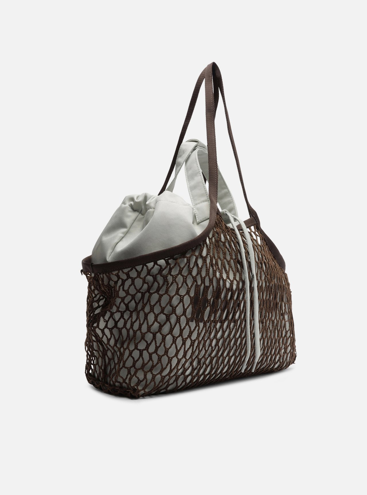 Bolsa Shopping Marrom Tela Lona Grande Verde TIG — foto 5